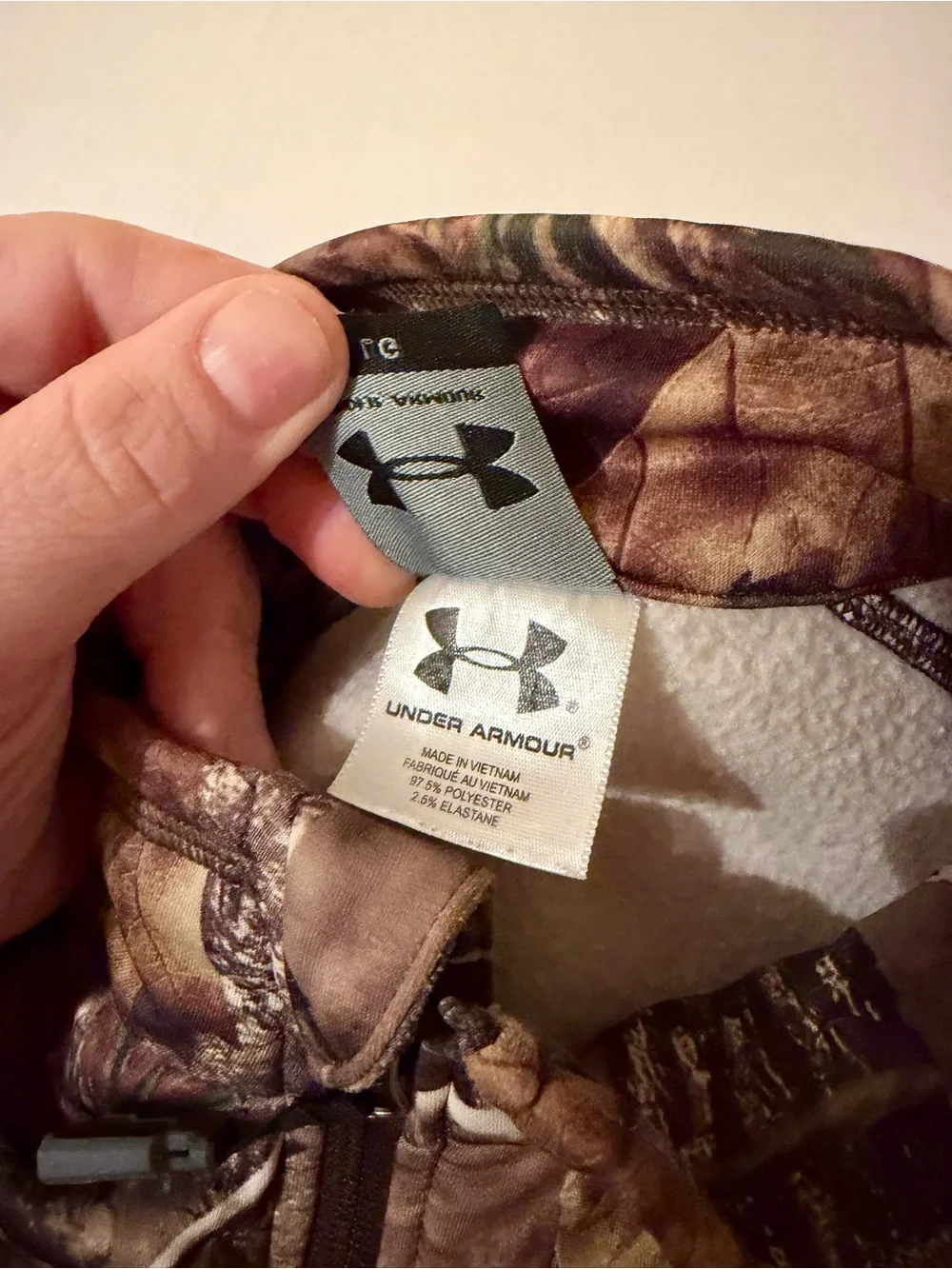 Under Armour Vest Mens L Brown Camo ColdGear Fleece Lined Realtree Hunting